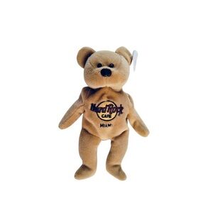 Hard Rock Cafe Collectible Miami Beanie Bear Iconic Logo Plush